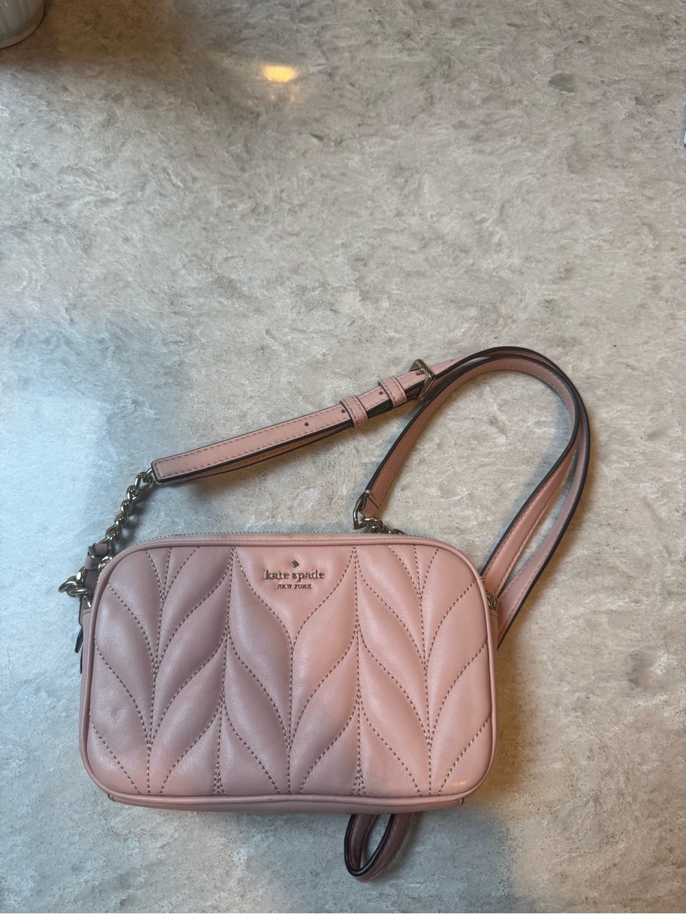 kate spade Quilted Blush Pink Leather Crossbody Bag